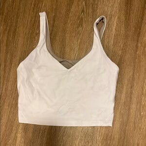 Lululemon Athletica Cream Fitted Crop Tank Top